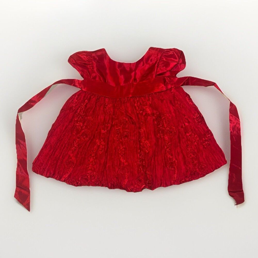 Cinderella - Infant Baby Girl’s Red Holiday Dress 12M Multilayered